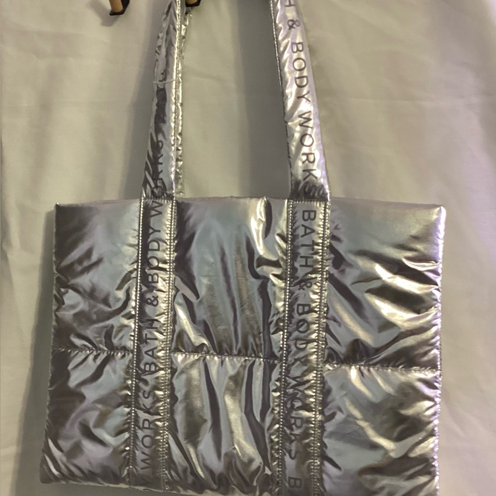 Bath & body Works Silver metallic Tote Bag